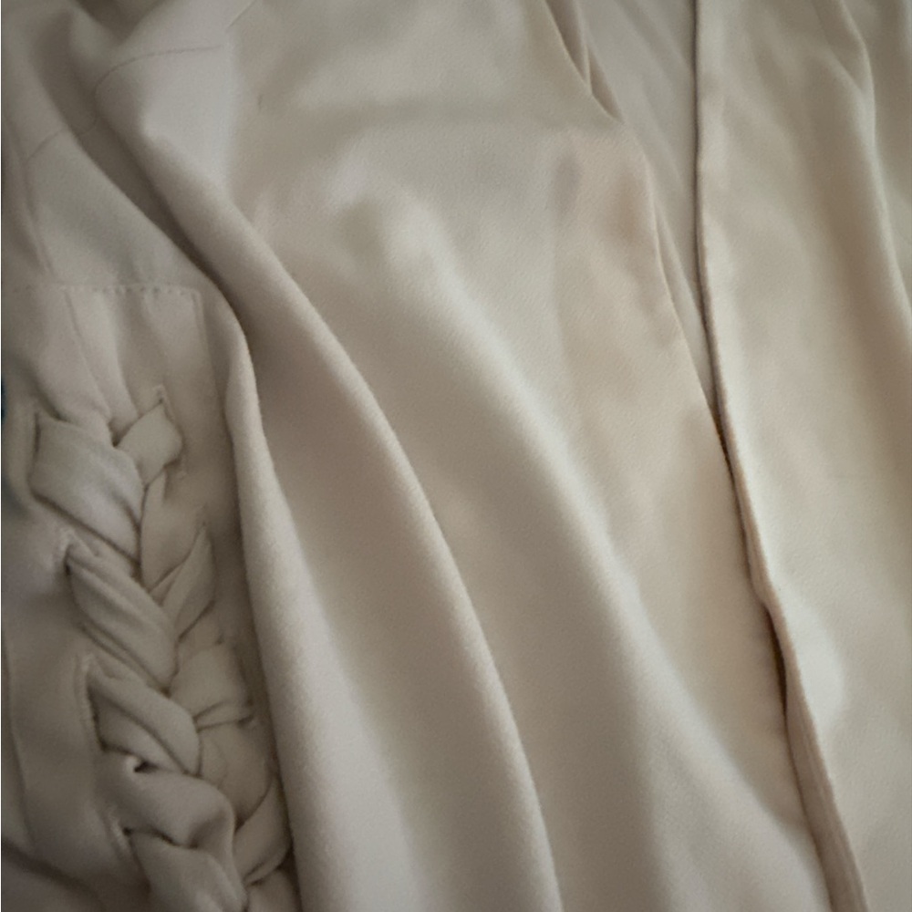 BCBGGeneration Draped Blazer XS Blush Pink Braided Detail Minimalist Feminine - Picture 4 of 6